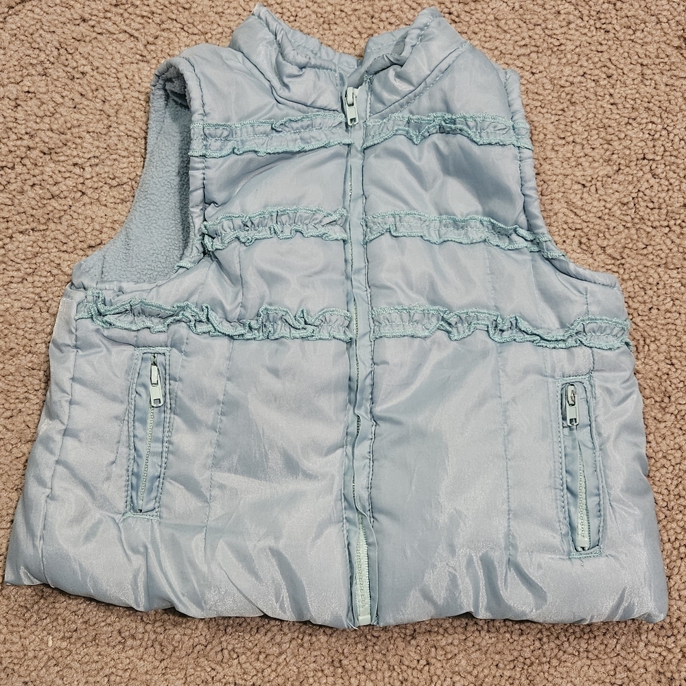 Girls teal puffer vest